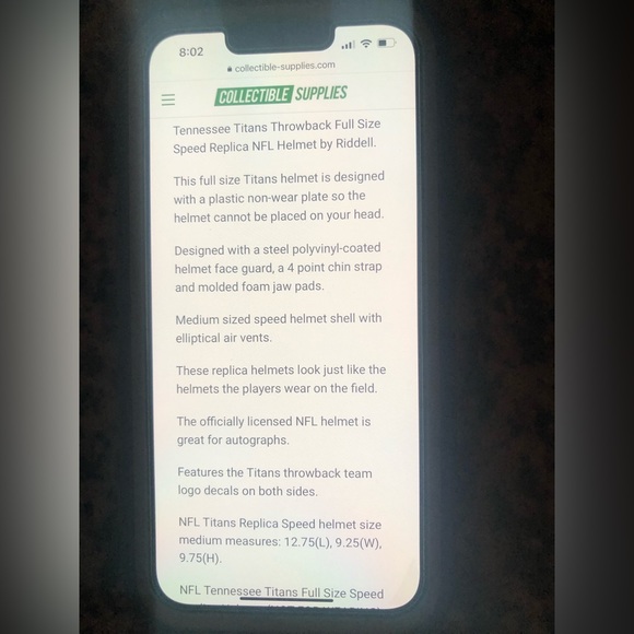 Titans Ridddell throwback replica speed helmet - Picture 9 of 9